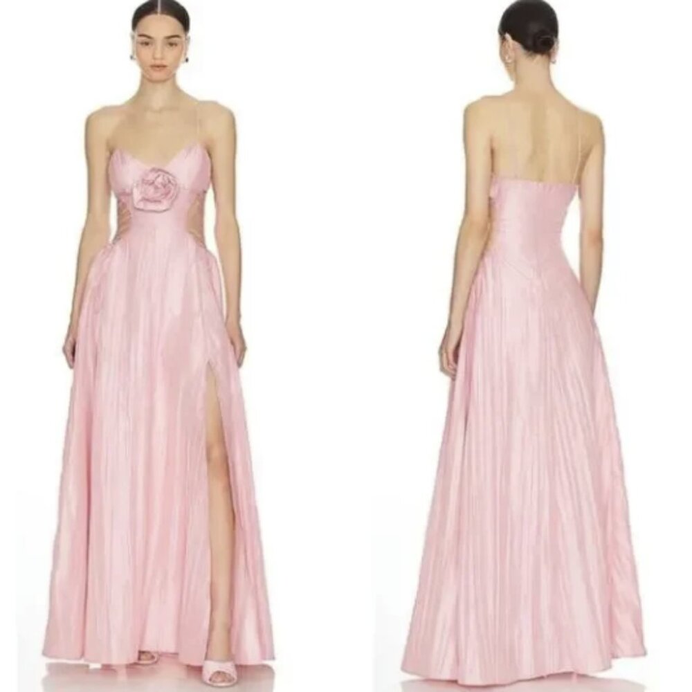 For Love And Lemons Pink Strapless Maxi Gown
